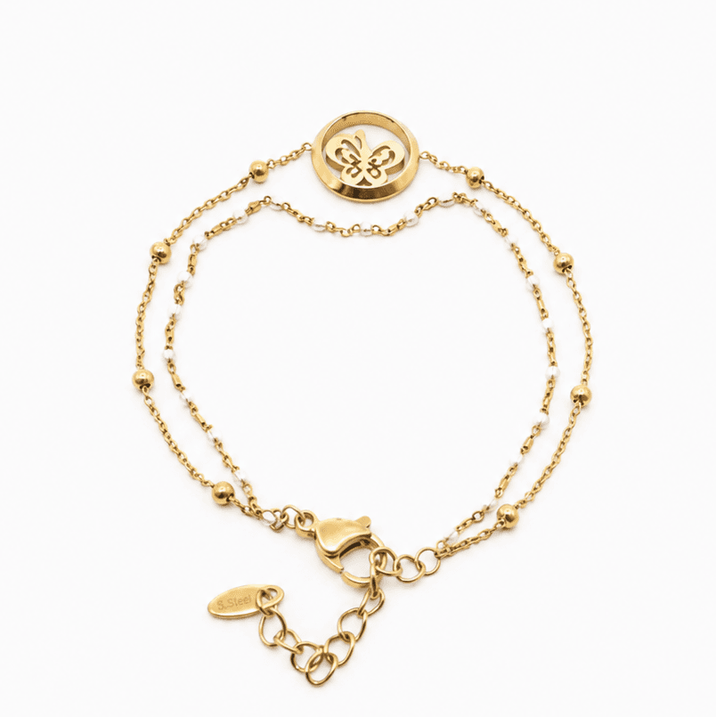 Gold Plated Butterfly Chain Bracelet
