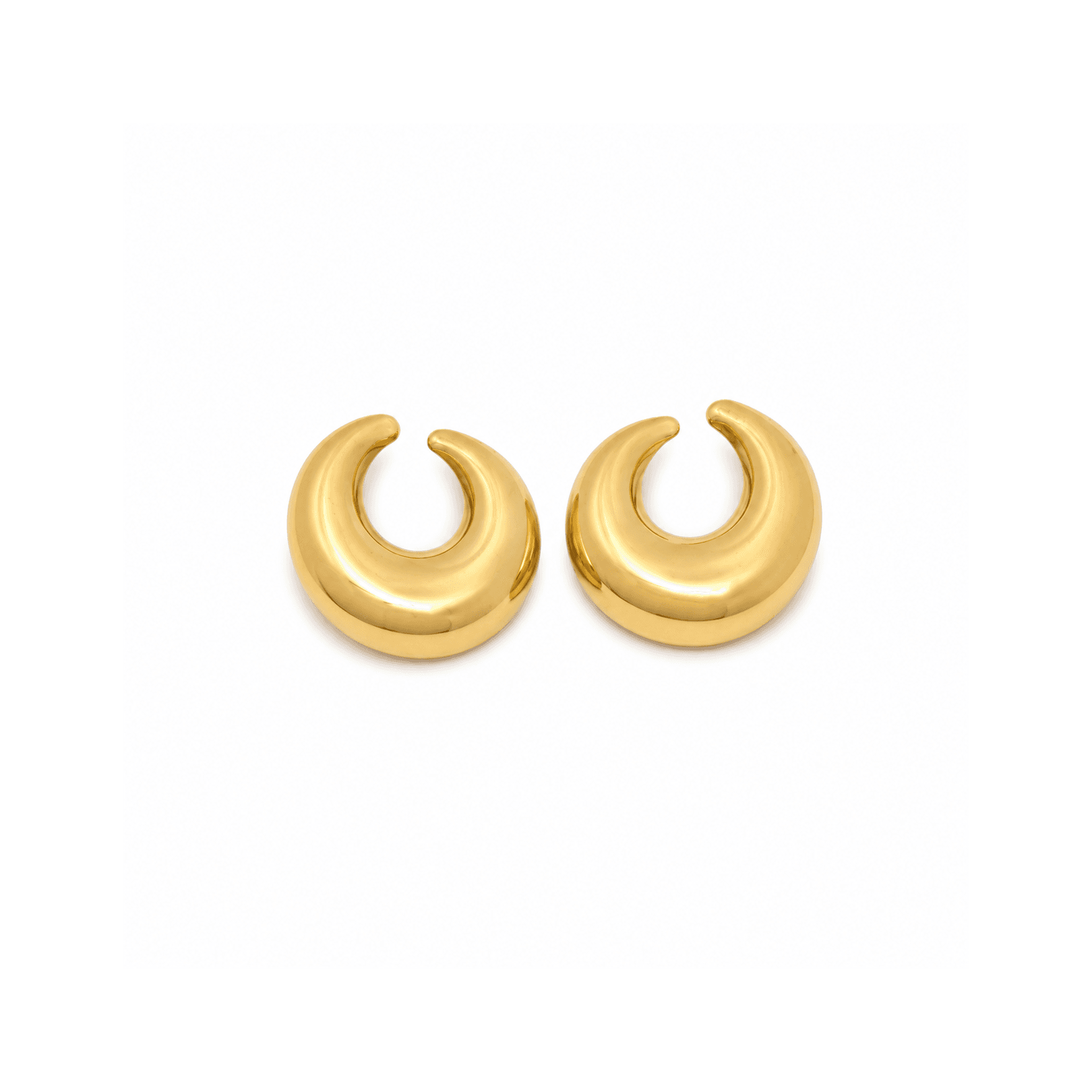 Gold Plated Curved Hoop Earrings