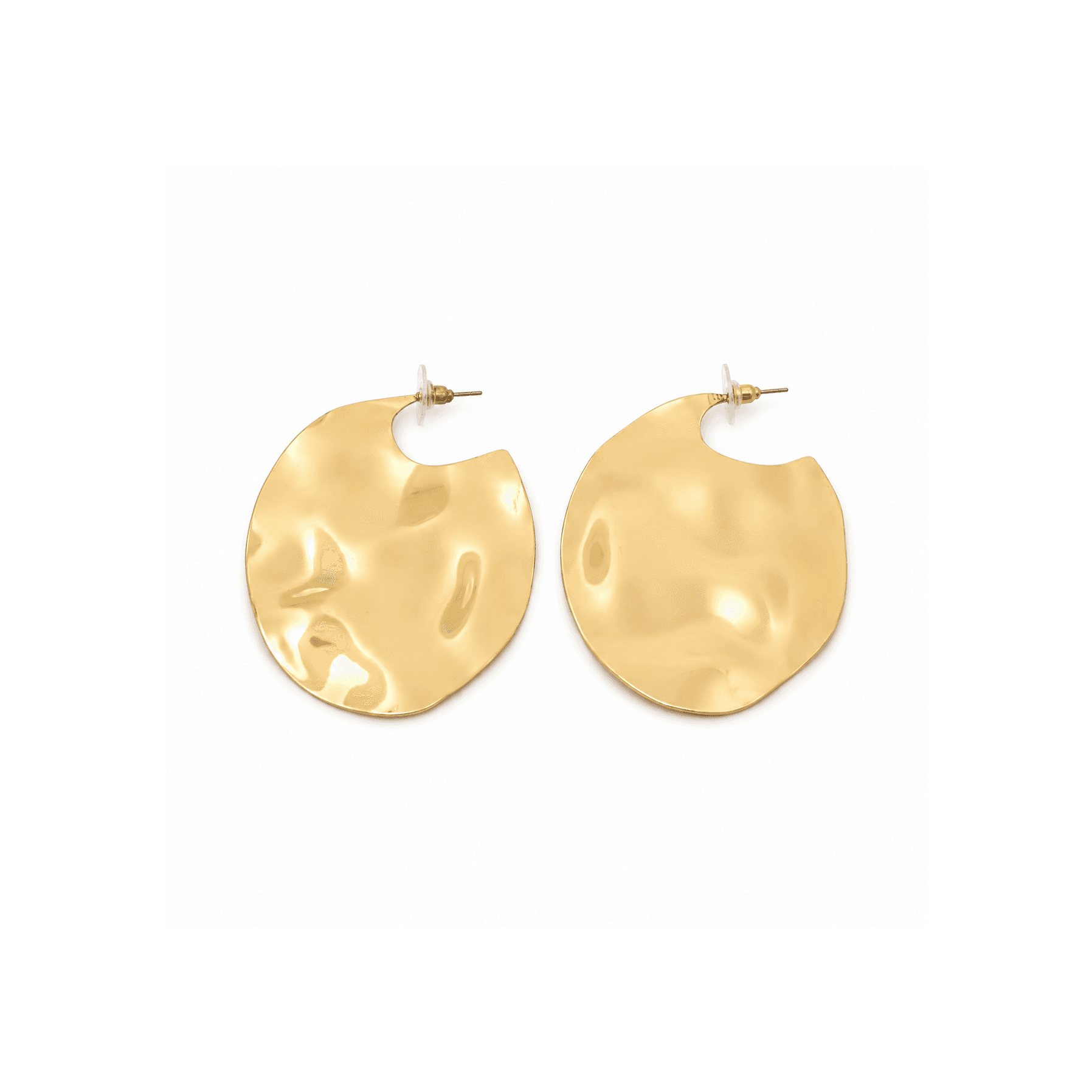 Gold Plated Molten Hoop Earrings
