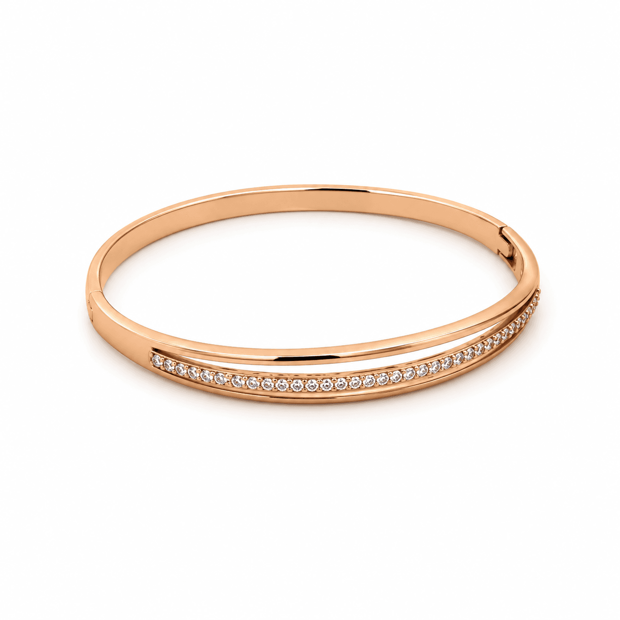 Rose Gold Celeste Diamond Line Bangle