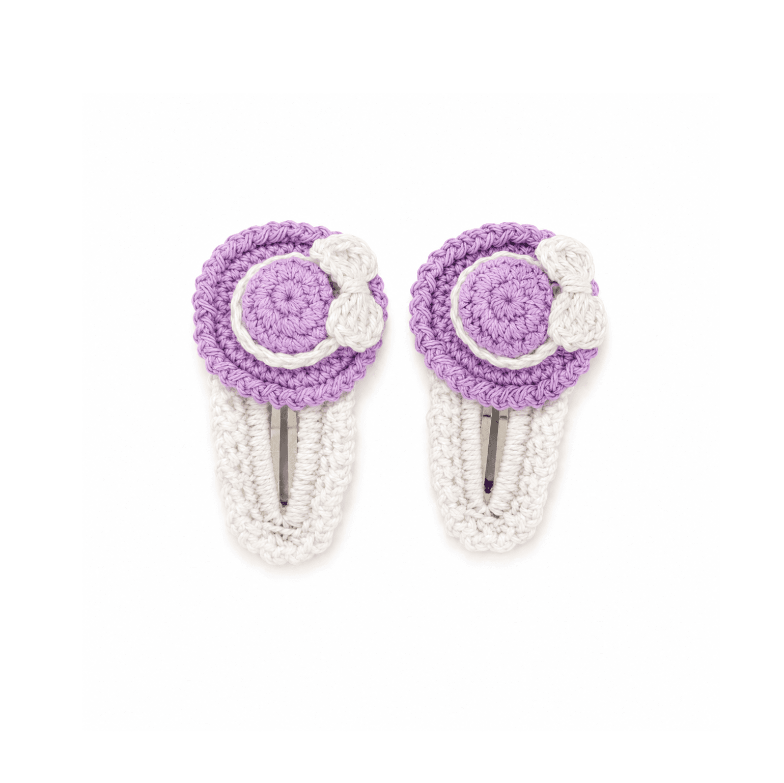Lavender Hat Crochet Hair Clips