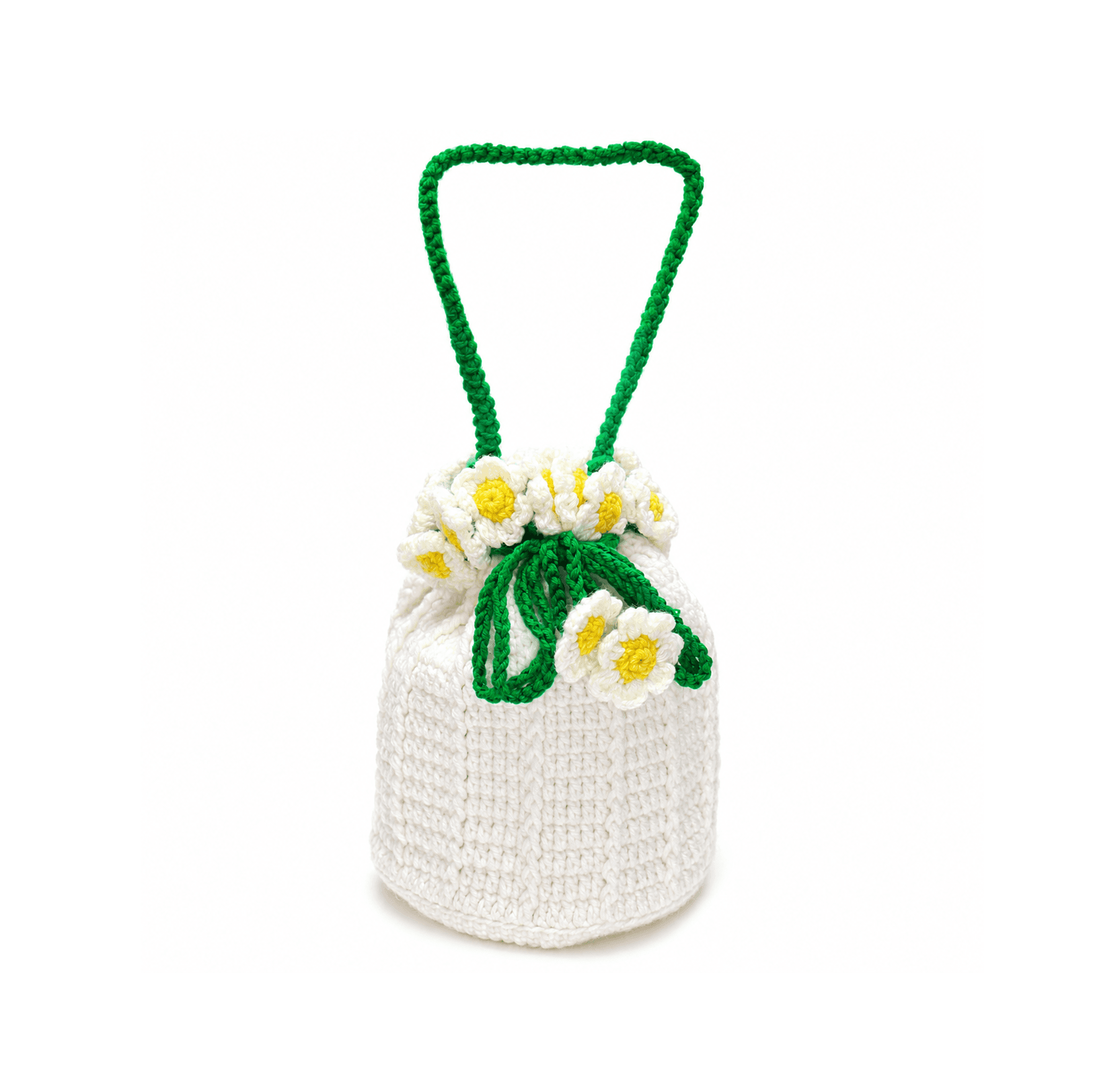 Daisy Bloom Crochet Bucket Bag