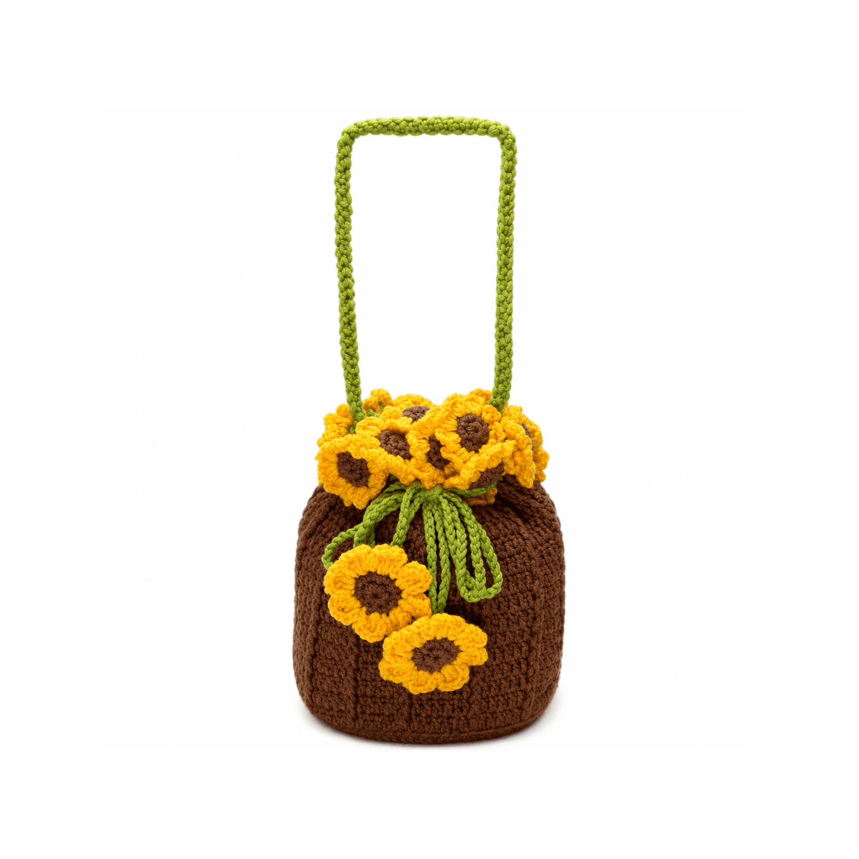 Sunflower Bloom Crochet Bucket Bag