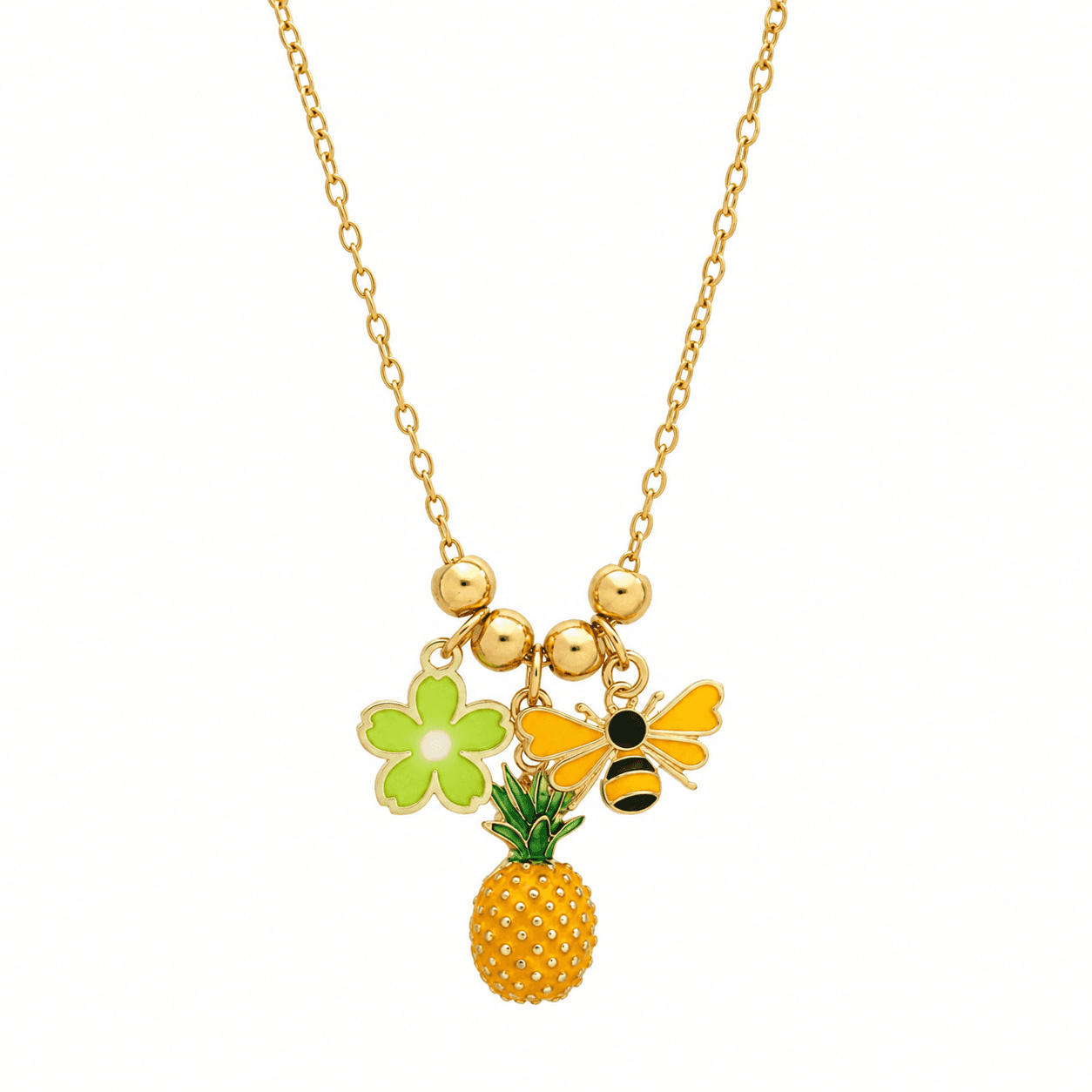 Bee & Bloom Pineapple Charm Necklace