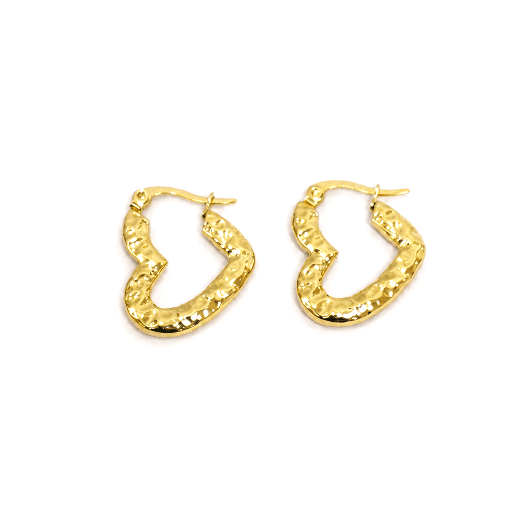 Organic Hammered Gold Hoop Earrings