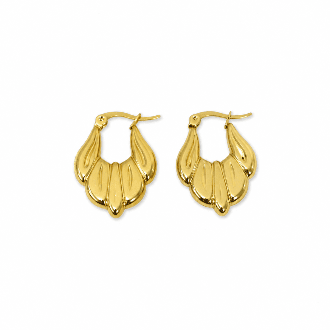 Golden Midas Wave Sculptural Hoop Earrings