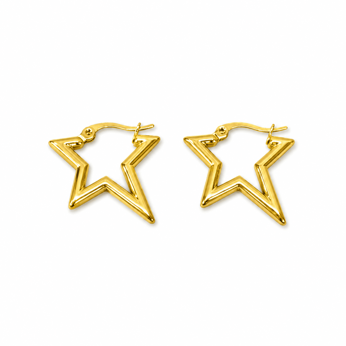 Golden Star Hoop Earrings