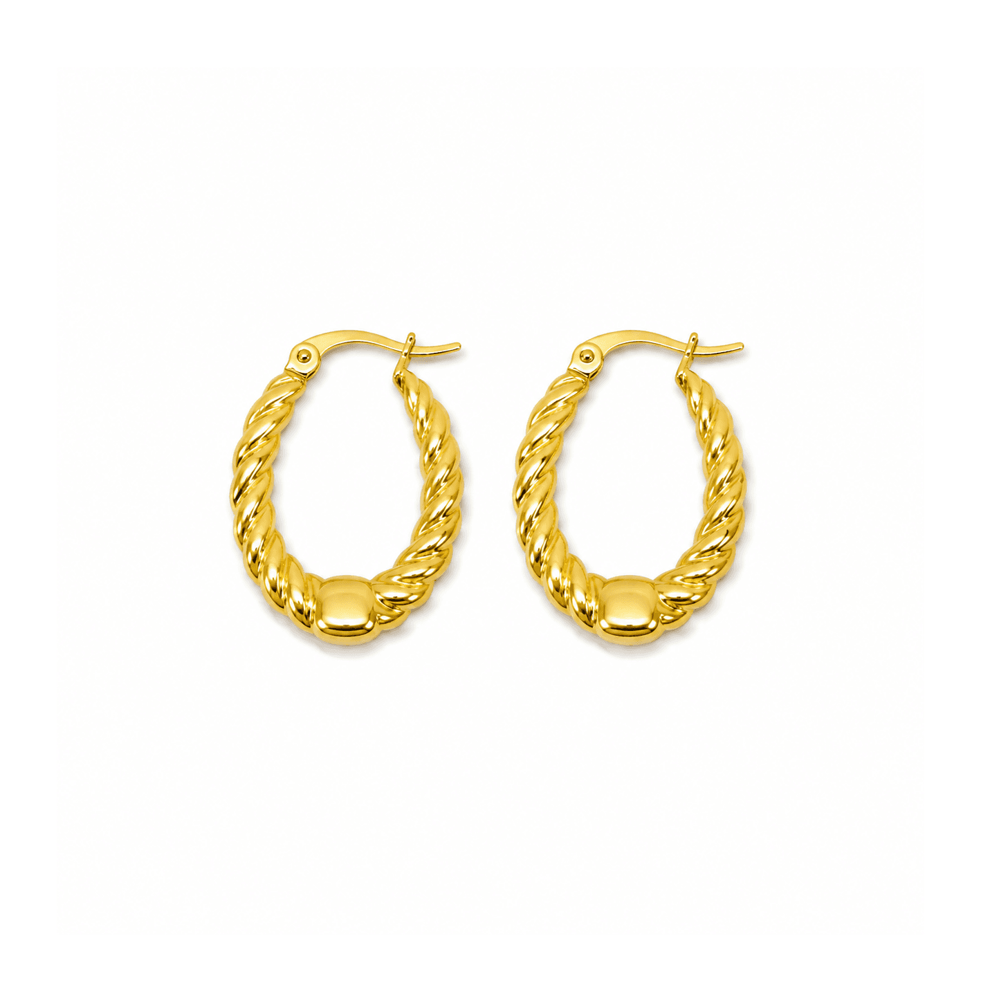 Golden Twisted Hoop Earrings